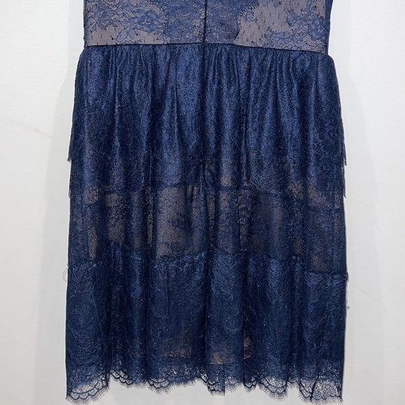 BCBGMAXAZRIA Navy Blue Willa Lace Cocktail Mini Dress Sz Small - Picture 13 of 17